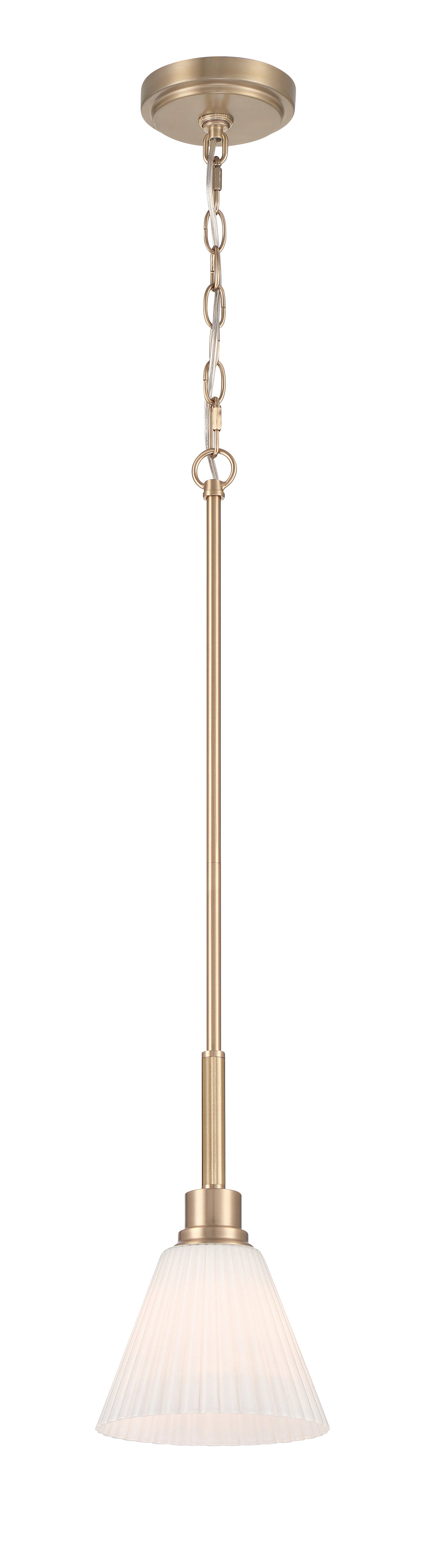 62391-CPZ - Pleated II 1 Light 7.13" Wide Mini Pendant - Premium Bronze