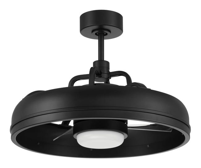 TYL24FB3-NWF - Taylor 18" Fandelier Indoor/Outdoor no Wifi 20" 3 Blade Indoor Outdoor Ceiling Fan with Light Kit - Flat Black
