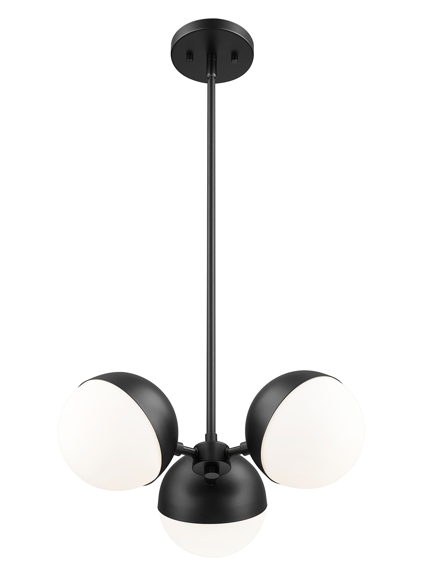 7517-3MB - Realm Sphere 3 Light 17" Chandelier - Matte Black