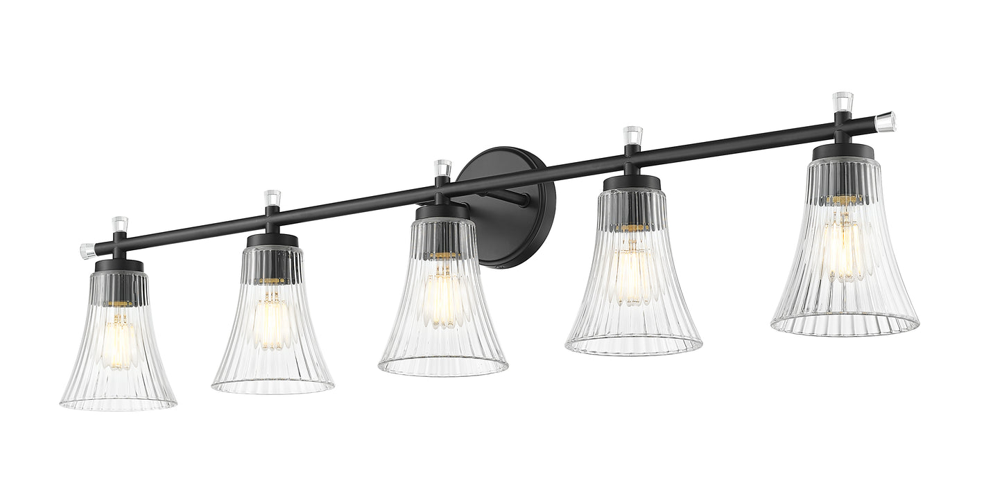 7519-5V-MB - Belle 5 Light 42" Vanity - Matte Black