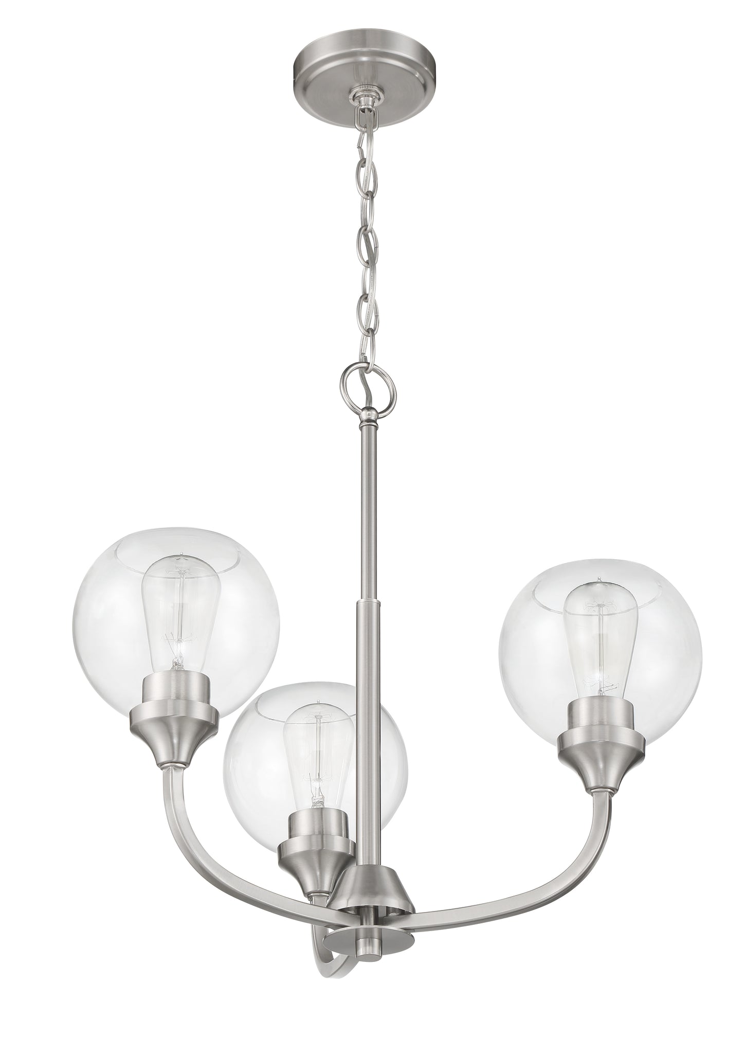56223-BNK - Glenda 3 Light 20" Wide Chandelier - Brushed Nickel