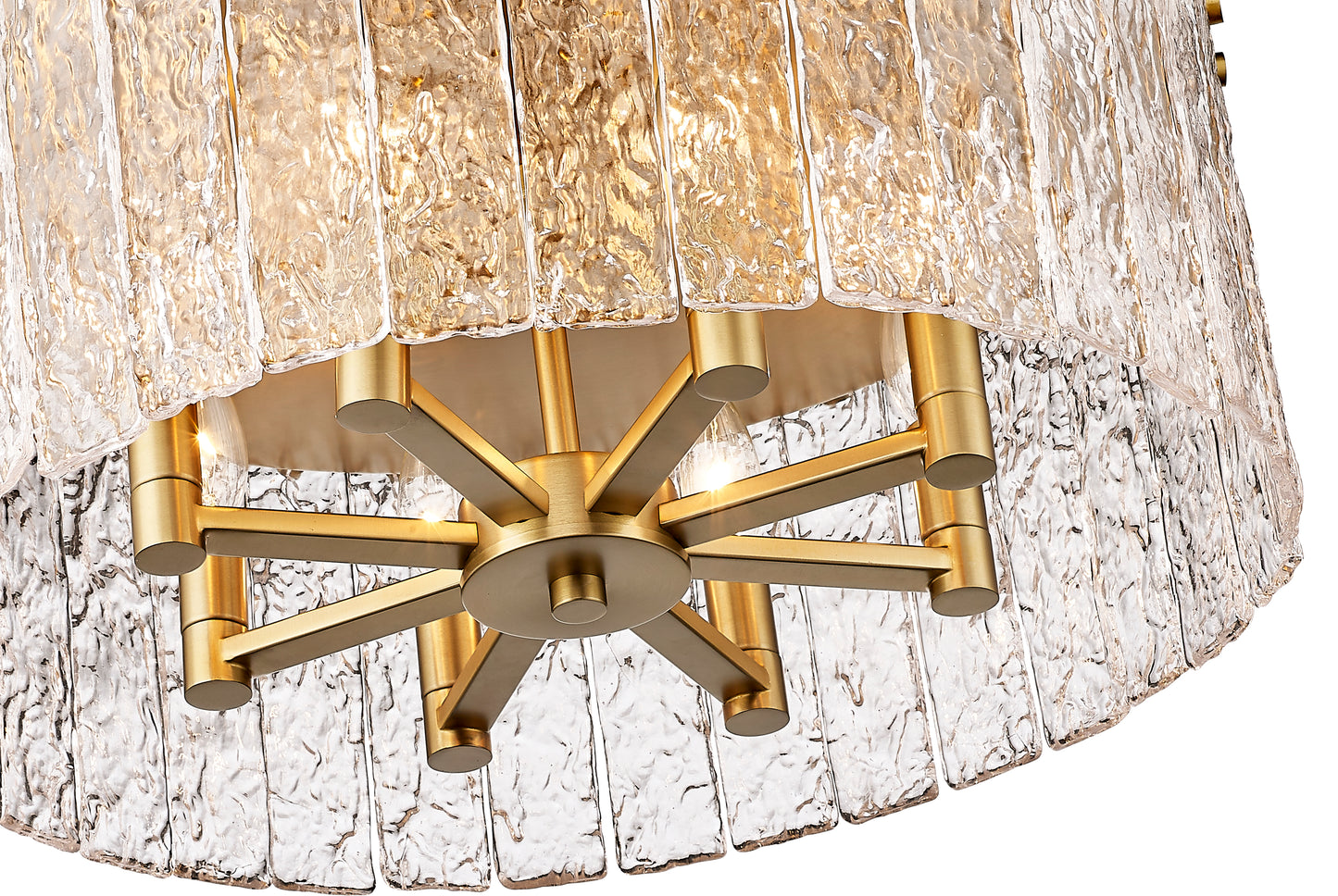 1943F20-MGLD - Glacier 8 Light Flush 21" Mount - Modern Gold