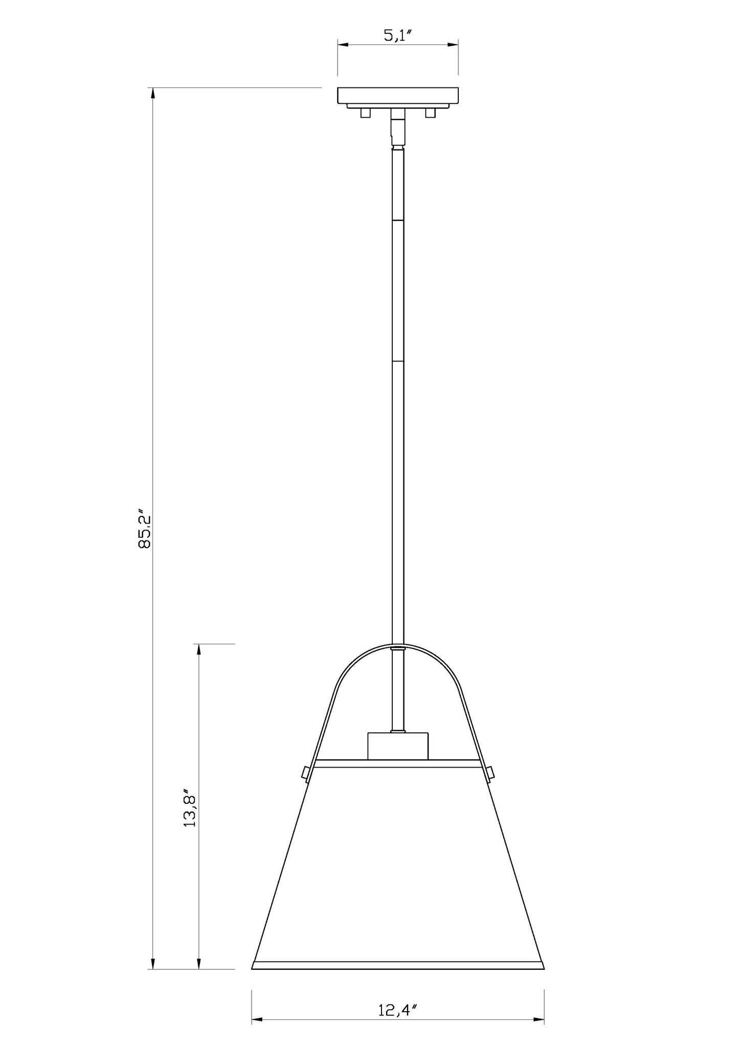 743P12-HBR - Z-Studio 1 Light 12" Pendant - Heritage Brass