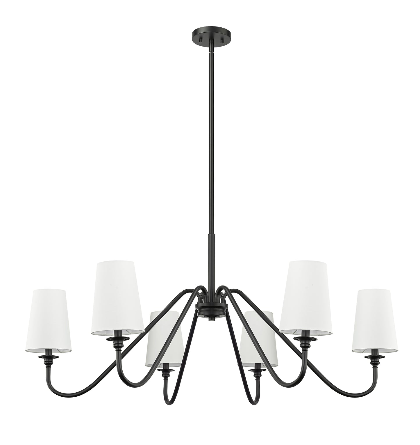 7509-6-46MB - Gianna 6 Light 46" Chandelier - Matte Black