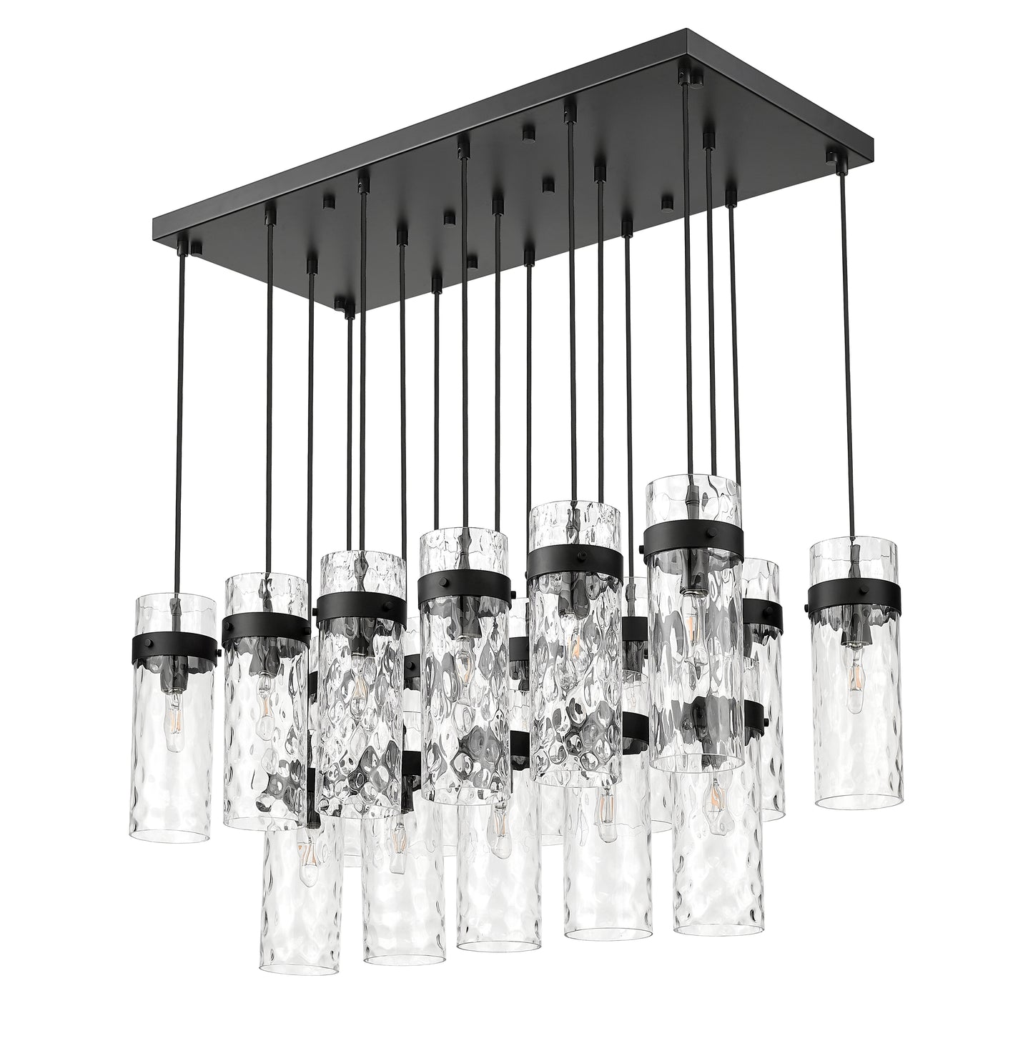 7002P5-17L-MB - Fontaine 17 Light Linear 44" Chandelier - Matte Black
