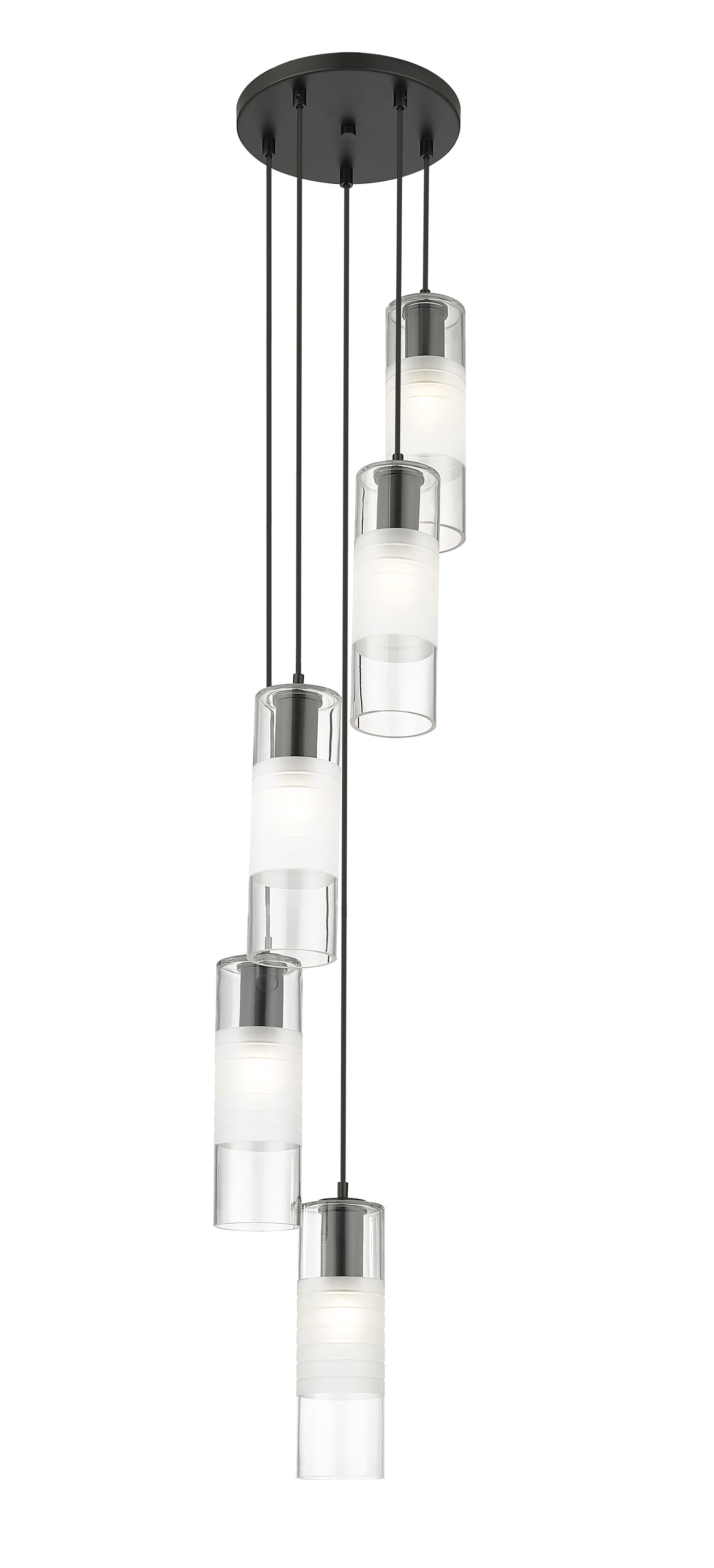 824P-5R-MB - Alton 5 Light 12" Chandelier - Matte Black