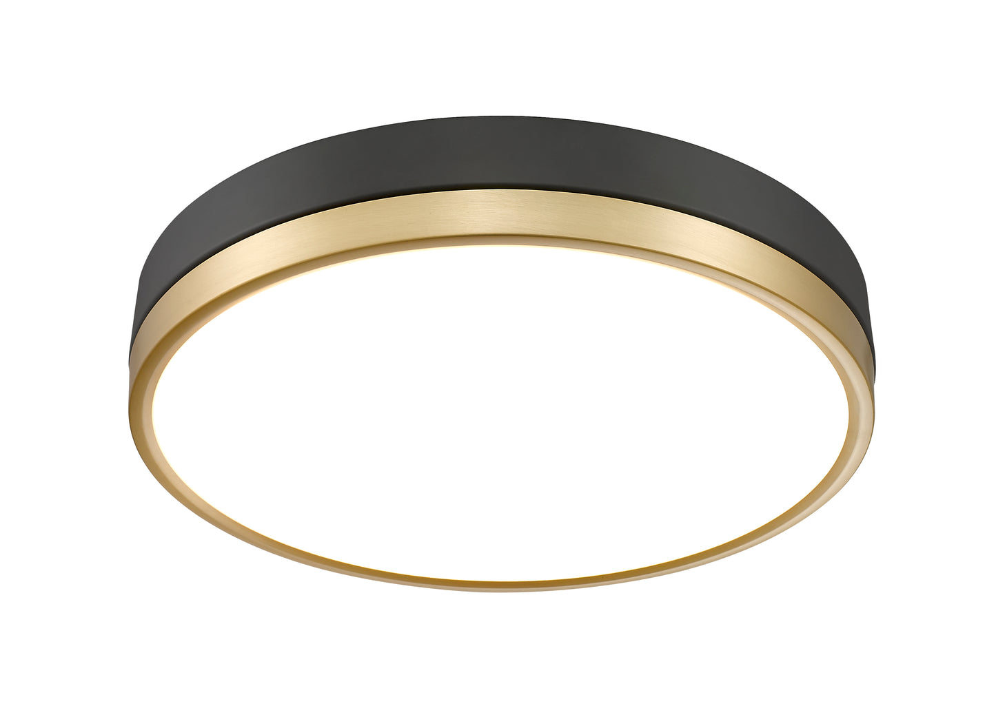 1006F16-MB-MGLD-LED - Algar 1 Light Flush 16" Mount - Matte Black / Modern Gold