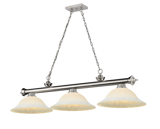 2306-3BN-WM16 - Cordon 3 Light 58" Billiard - Brushed Nickel