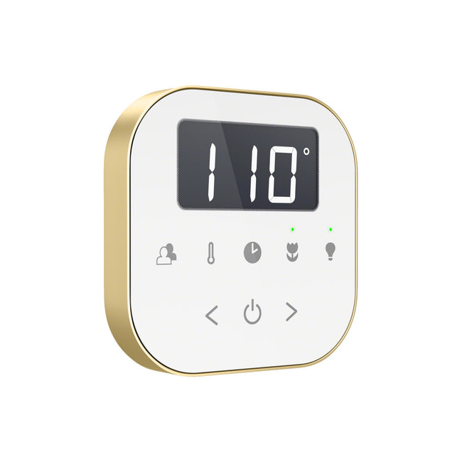 AIRTWH-SB - AirTempo Steam Shower Control - White / Satin Brass