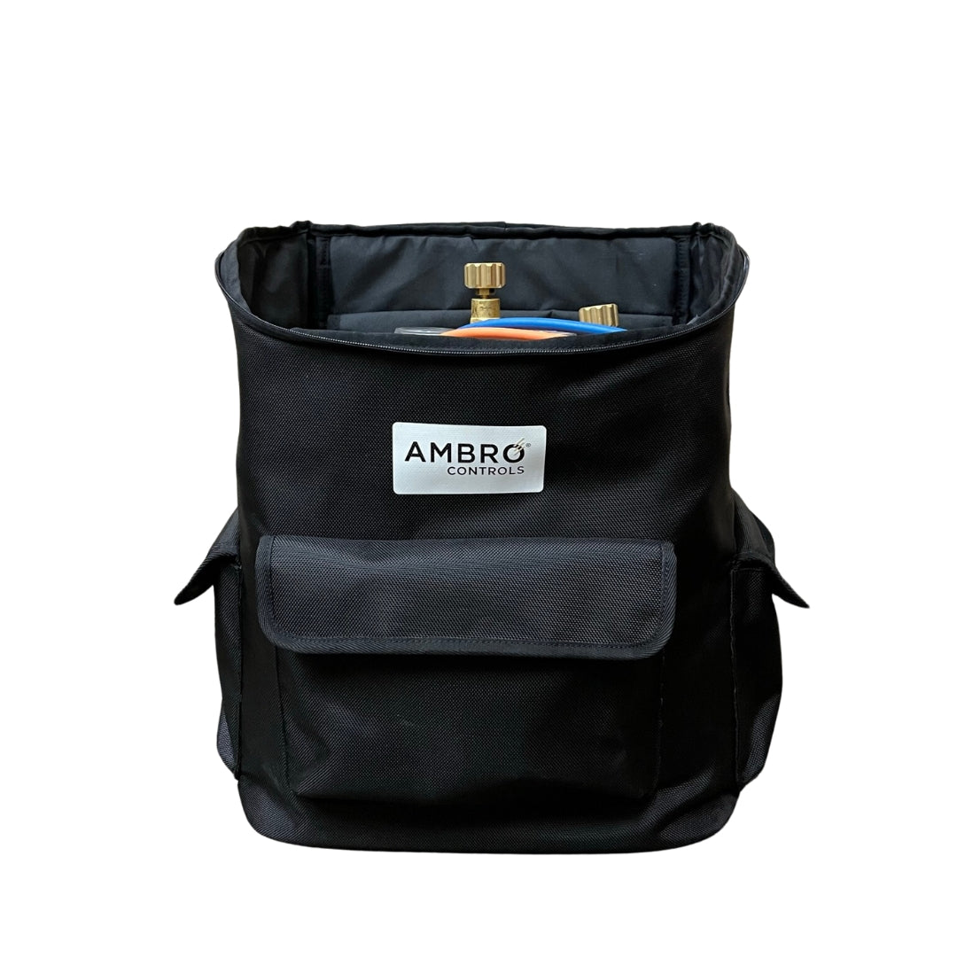 ambro oxyset backpack open view from front with the oxyset nozzles visible