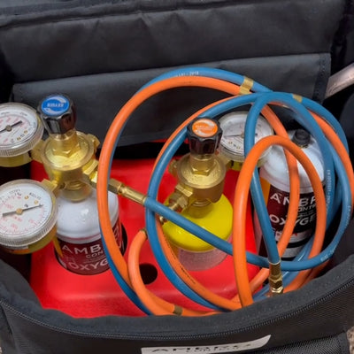 ambro oxyset backpack open close-up view of the oxyset inside