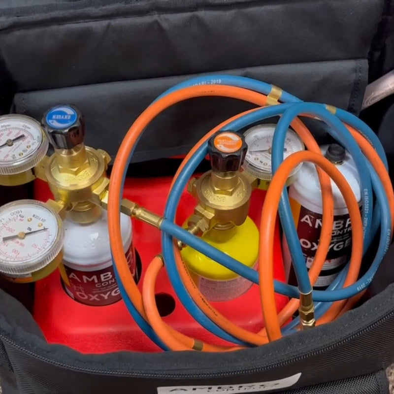 ambro oxyset backpack open close-up view of the oxyset inside