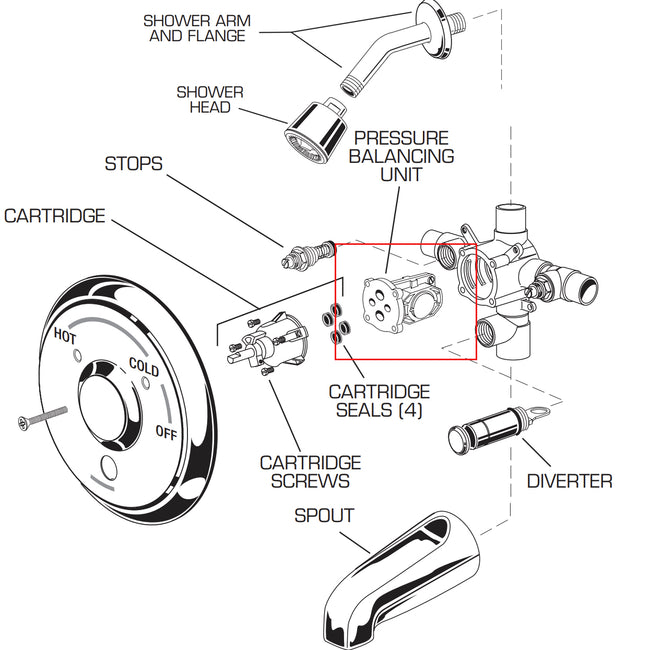 077171-0070A - Reliant + Bath/Shower Pressure Balance Cartridge