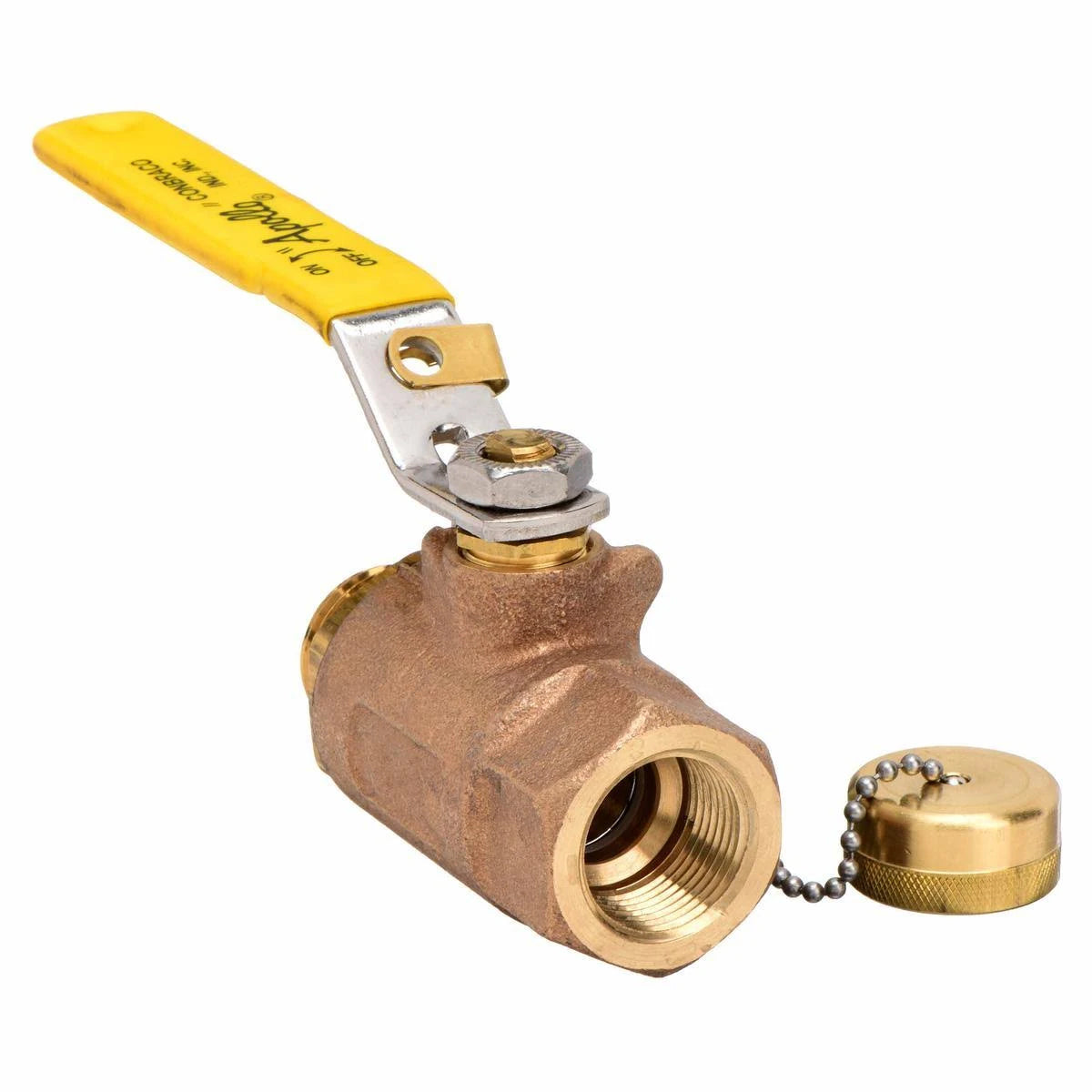 70-104-HC - 3/4" FNPT Bronze Ball Valve, Hose Thread w/ Cap & Chain