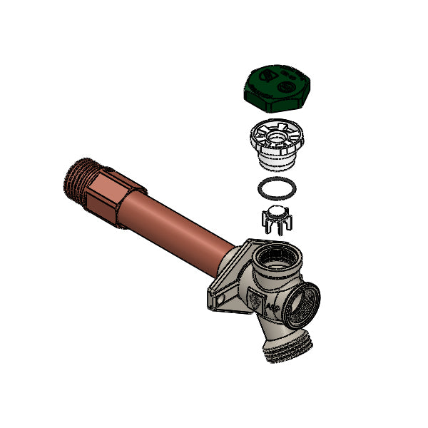 426BFP08 - 8" Anti-Siphon Frost Proof Wall Hydrant - 1/2" Sweat ID x 1/2" MPT OD