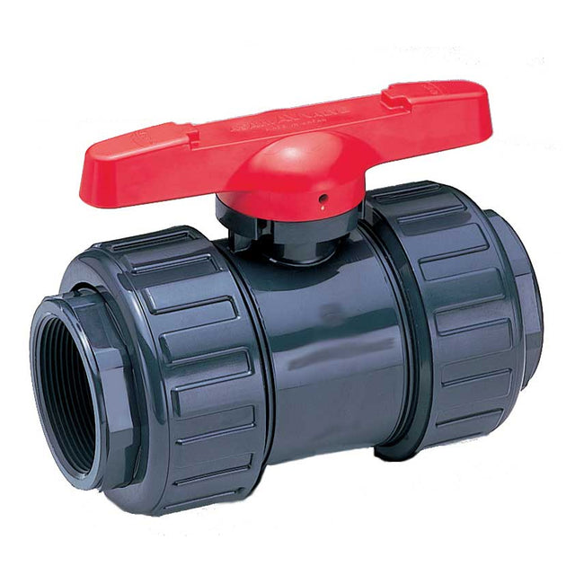 1601007 - 3/4" PVC True Union In-line Ball Valve, with Socket and Threaded End Connectors