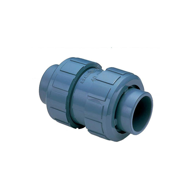 1210005 - 1/2" PVC True Union In-line Ball Check Valve, with Socket and Threaded End Connector