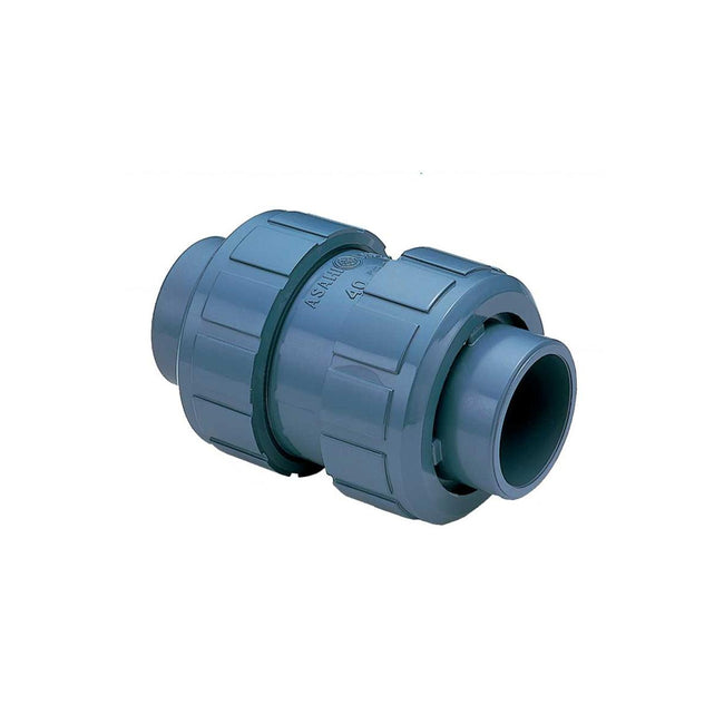 1210007 - 3/4" PVC True Union Ball Check Valve - Socket and Threaded End Connector