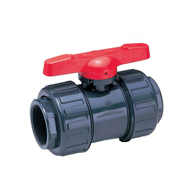 1601010 - 1" PVC True Union In-line Ball Valve, with Socket and Threaded End Connectors