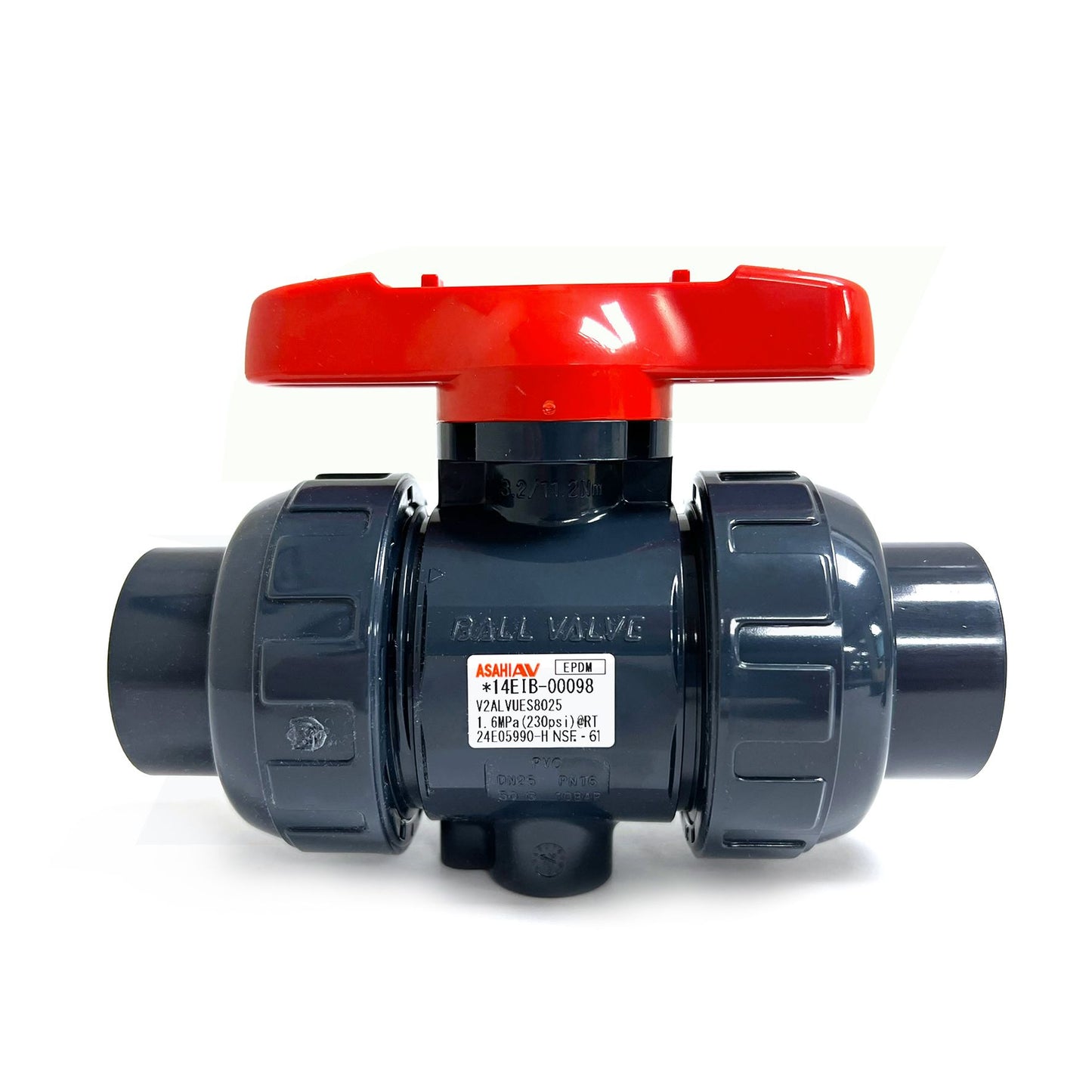 1601010 - 1" True Union In-line Ball Valve - PVC, Socket/Threaded, EPDM Seal