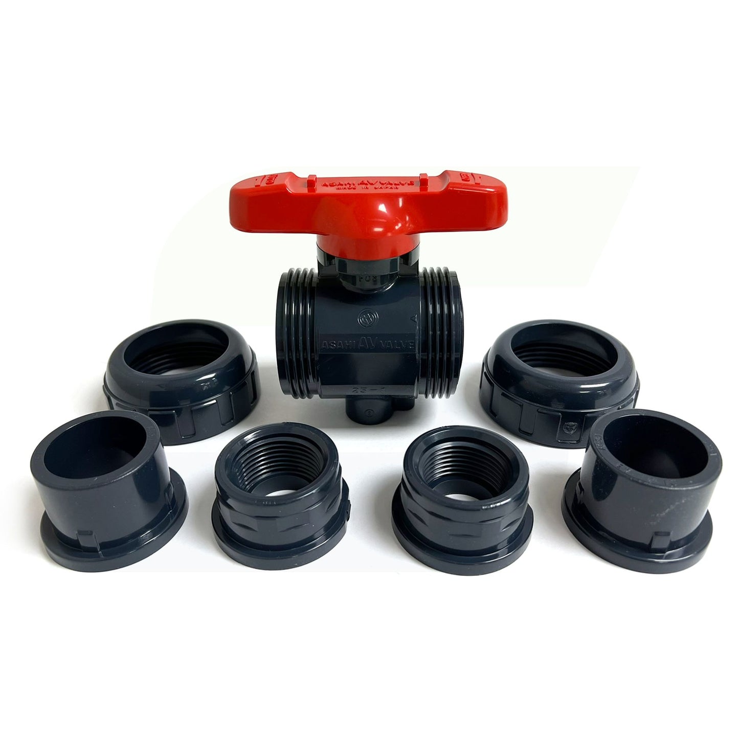 1601010 - 1" True Union In-line Ball Valve - PVC, Socket/Threaded, EPDM Seal