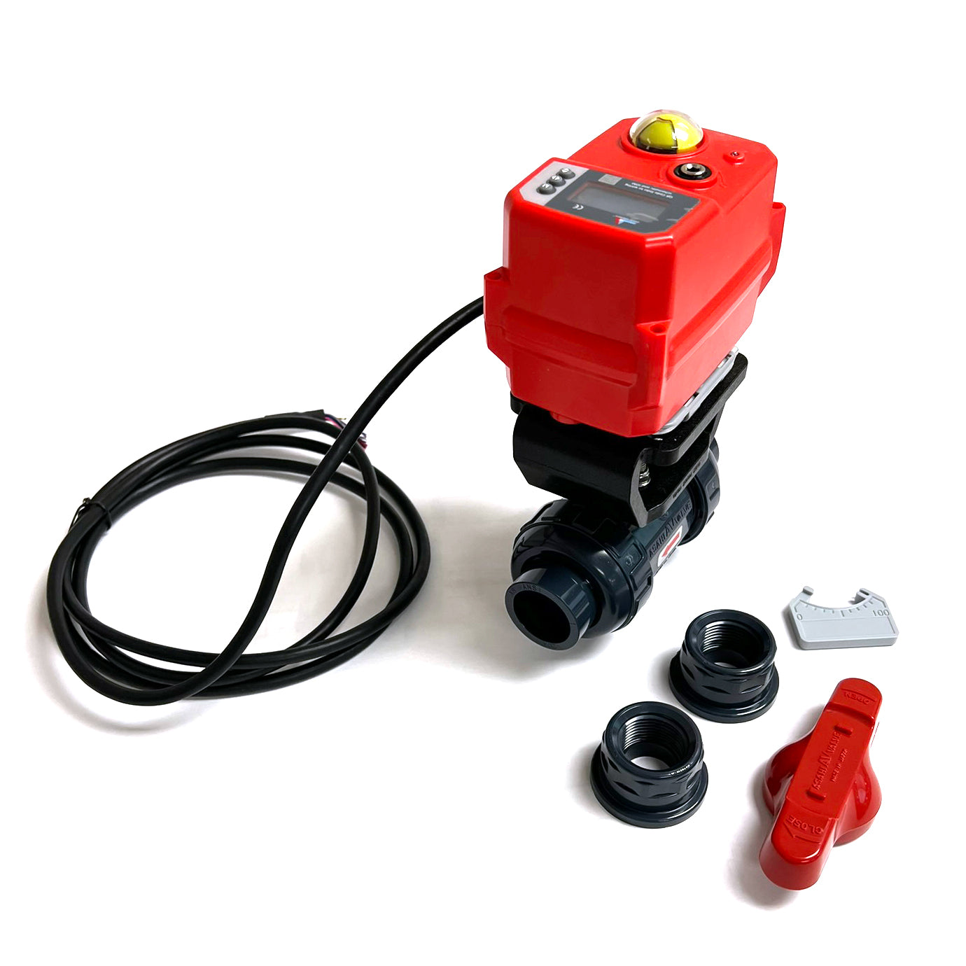 16012170007 - 3/4" True Union Actuating Ball Valve - PVC, Socket, EPDM Seal