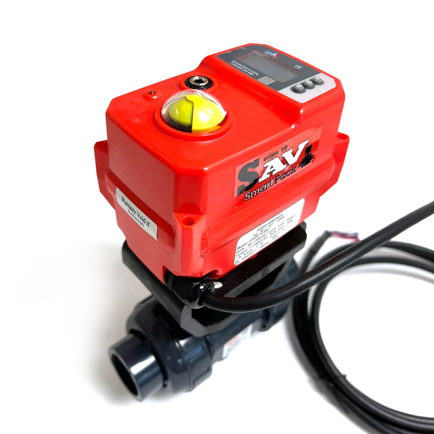 16012170007 - 3/4" True Union Actuating Ball Valve - PVC, Socket, EPDM Seal