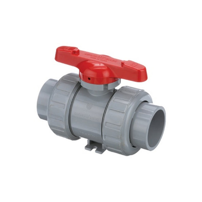 1609015 - 1-1/2" CPVC True Union In-line T-21 Ball Valve, with Socket and Threaded End Connect