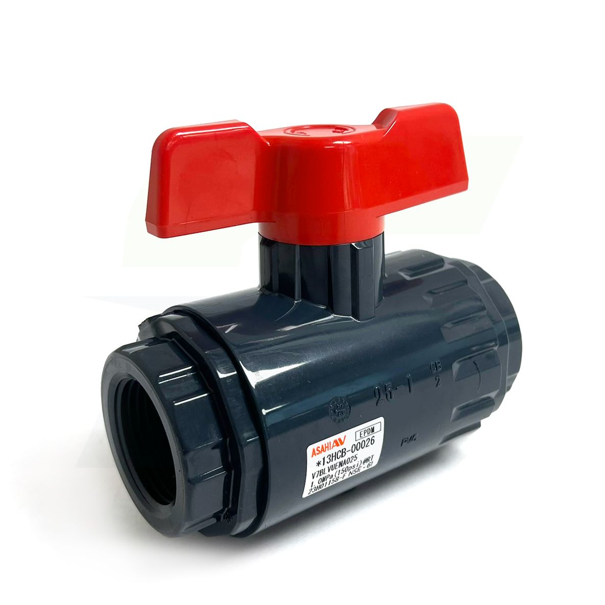 161071010 - 1" Omni In-line Compact Ball Valve - PVC, Threaded, EPDM Seal