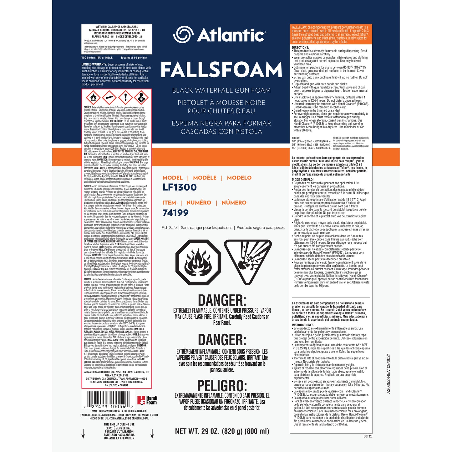 LF1300 - FallsFoam Black Waterfall Foam for Foam Gunz - 29 oz