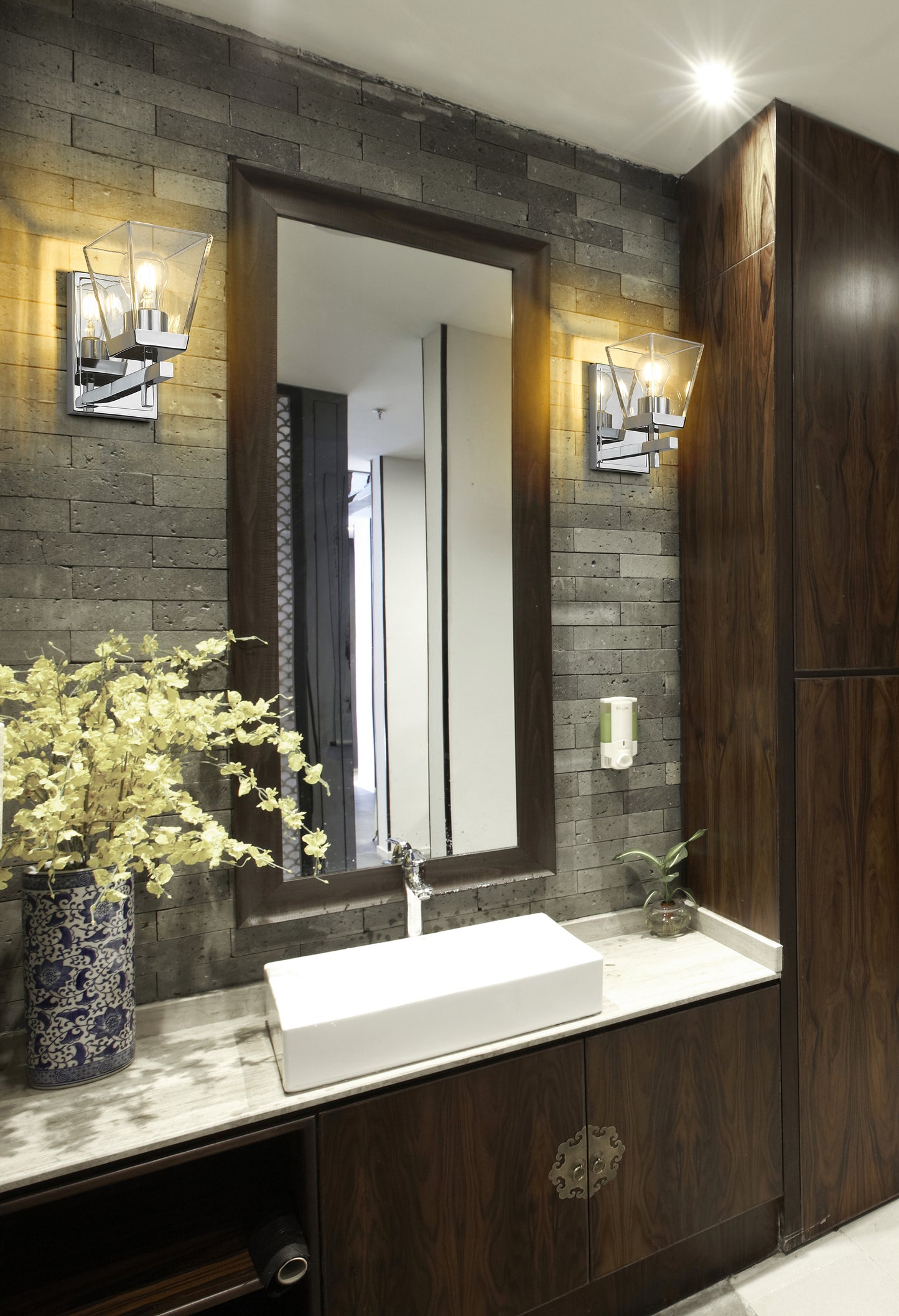 819-1S-CH - Lauren 1 Light Wall 8" Sconce - Chrome