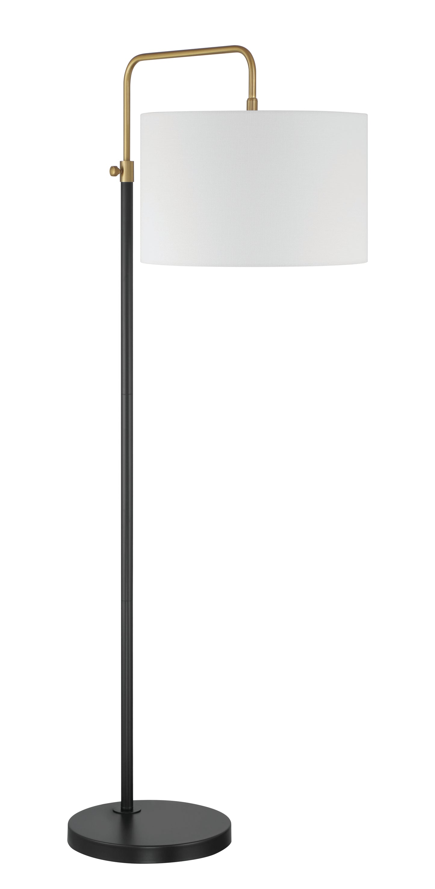 87008FBSB-F - Ingraham 1 Light 66" High Floor Lamp - Flat Black / Satin Brass