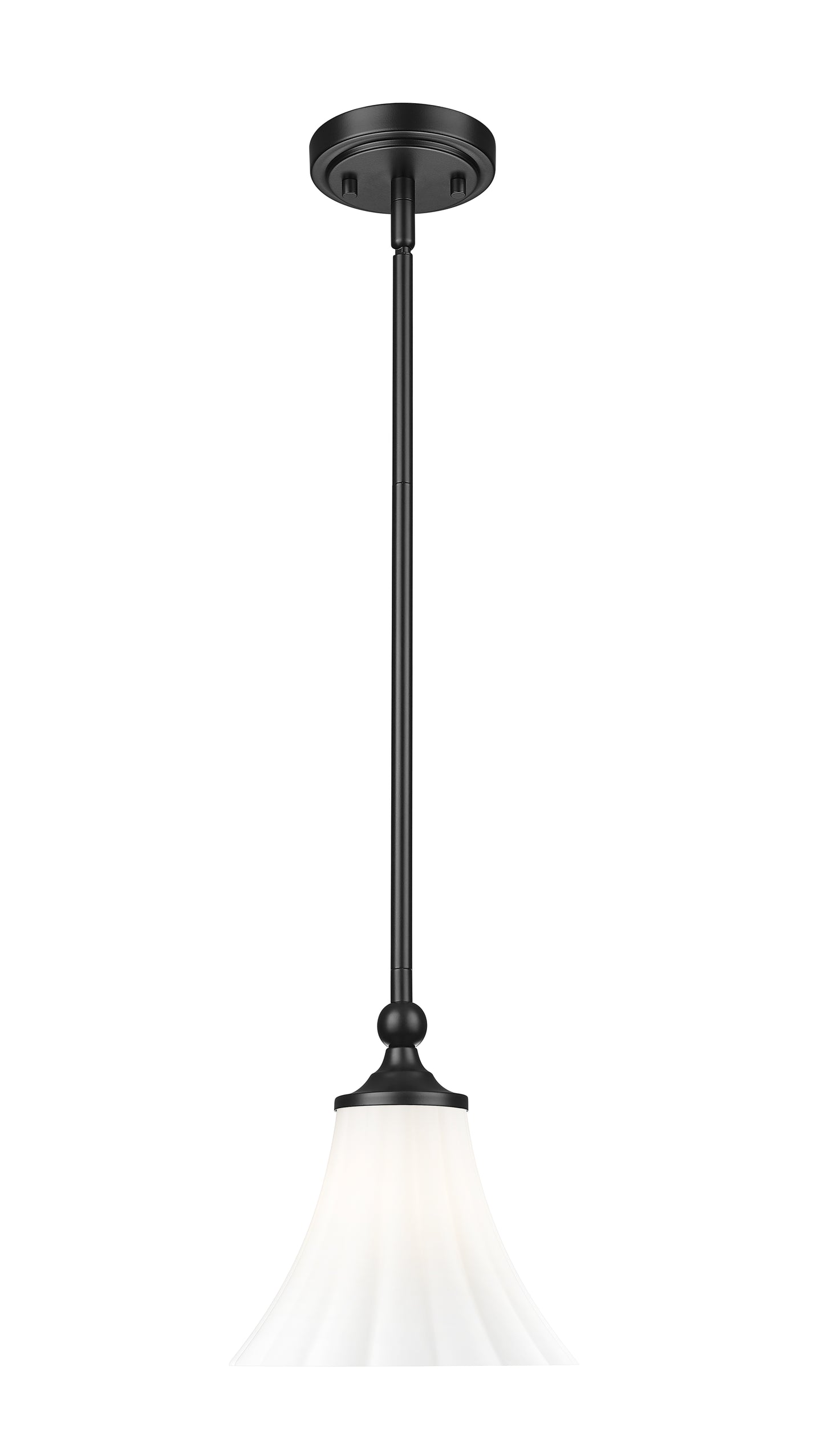 1958P8-MB - Fleur 1 Light 8" Pendant - Matte Black