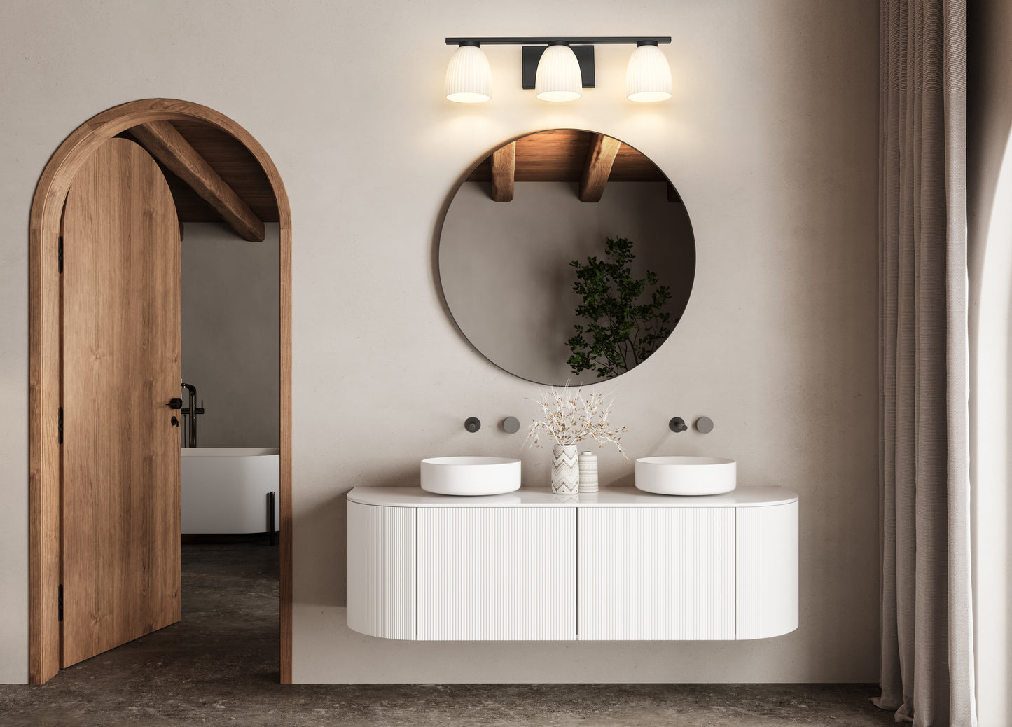 7518-3V-MB - Naya 3 Light 24" Vanity - Matte Black