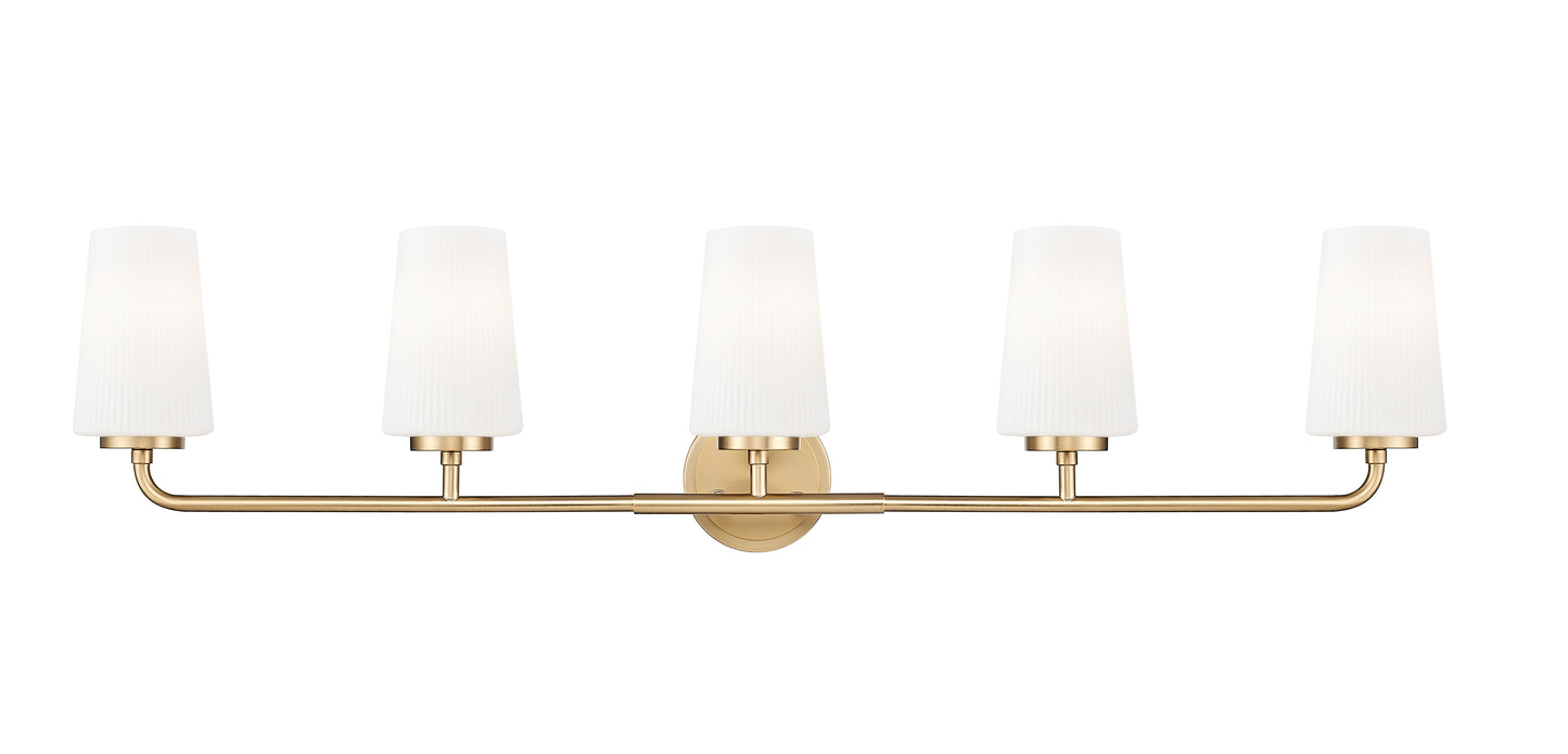 7005-5V-MGLD - Montford 5 Light 40" Vanity - Modern Gold