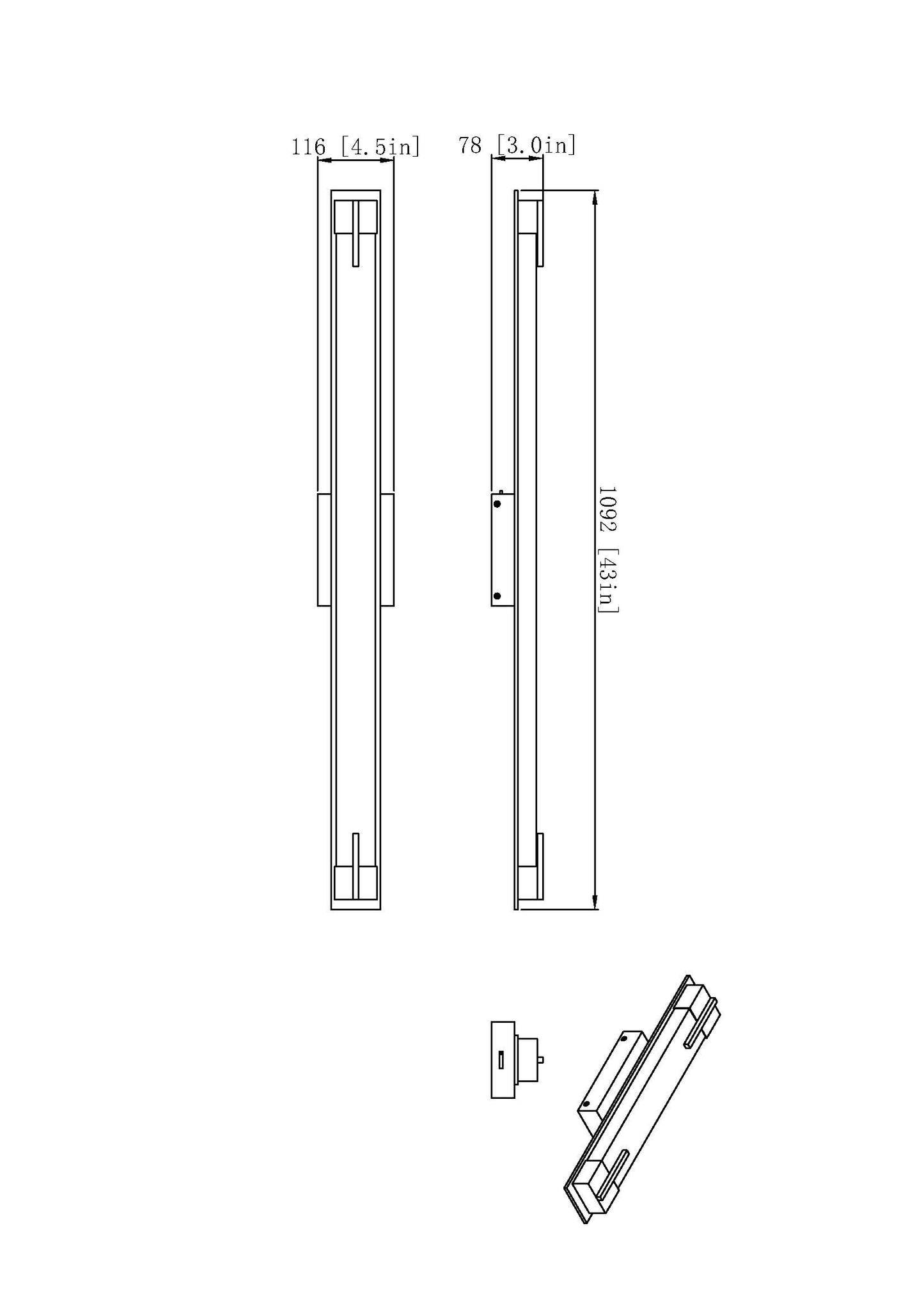 4100-43W-MB-LED - Chase 1 Light 43" Vanity - Matte Black