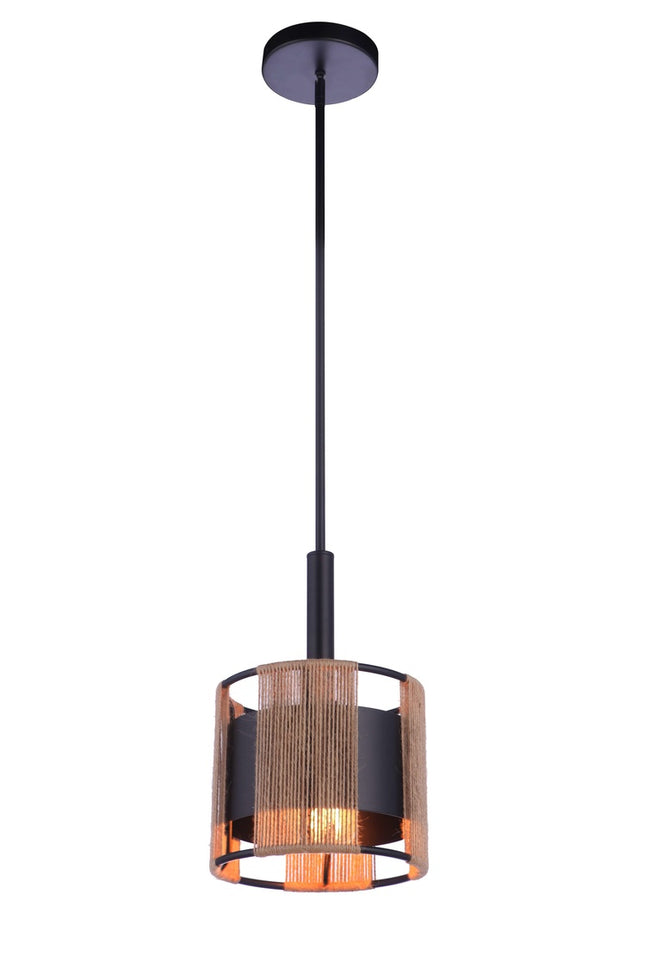 59091-FB - Kensey 1 Light 9.13" Wide Mini Pendant - Flat Black