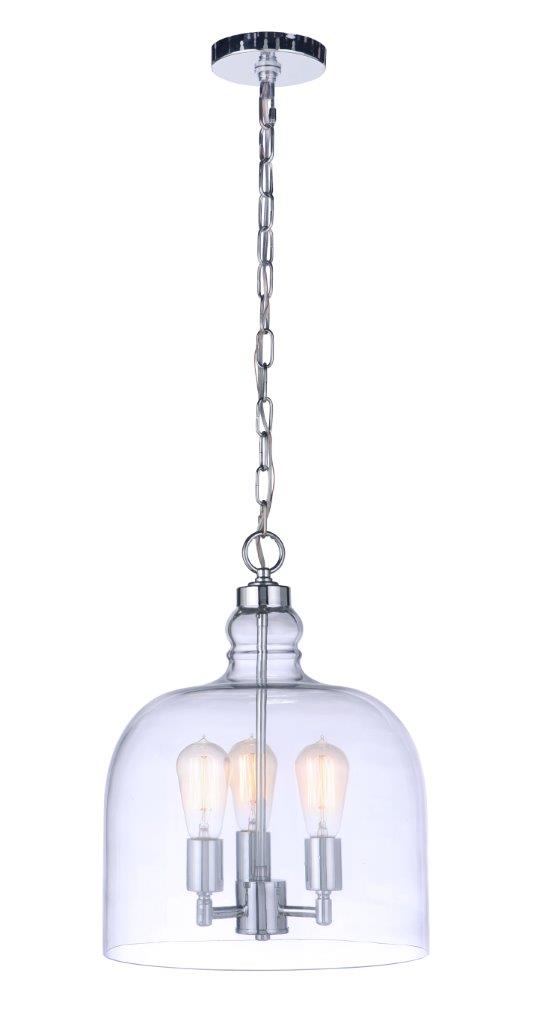 P975CH3 - Jackson 3 Light 13.63" Wide Pendant - Chrome