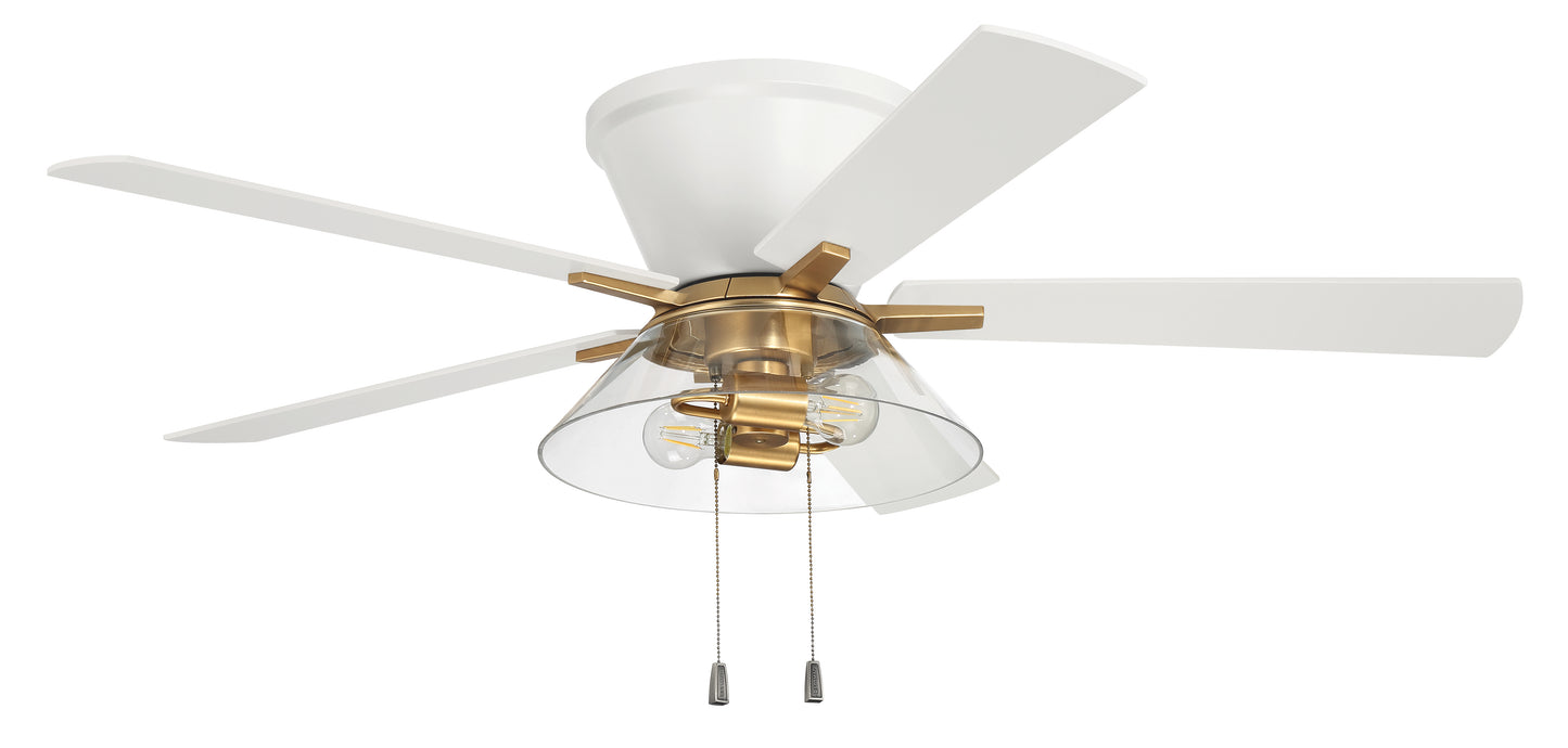 IST52WSB5 - Insight 52" 5 Blade Ceiling Fan with Light Kit - White / Satin Brass