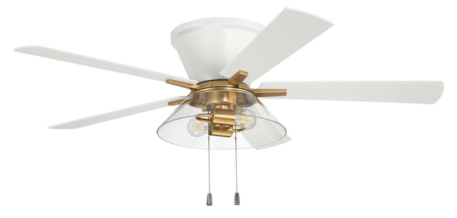 IST52WSB5 - Insight 52" 5 Blade Ceiling Fan with Light Kit - White / Satin Brass