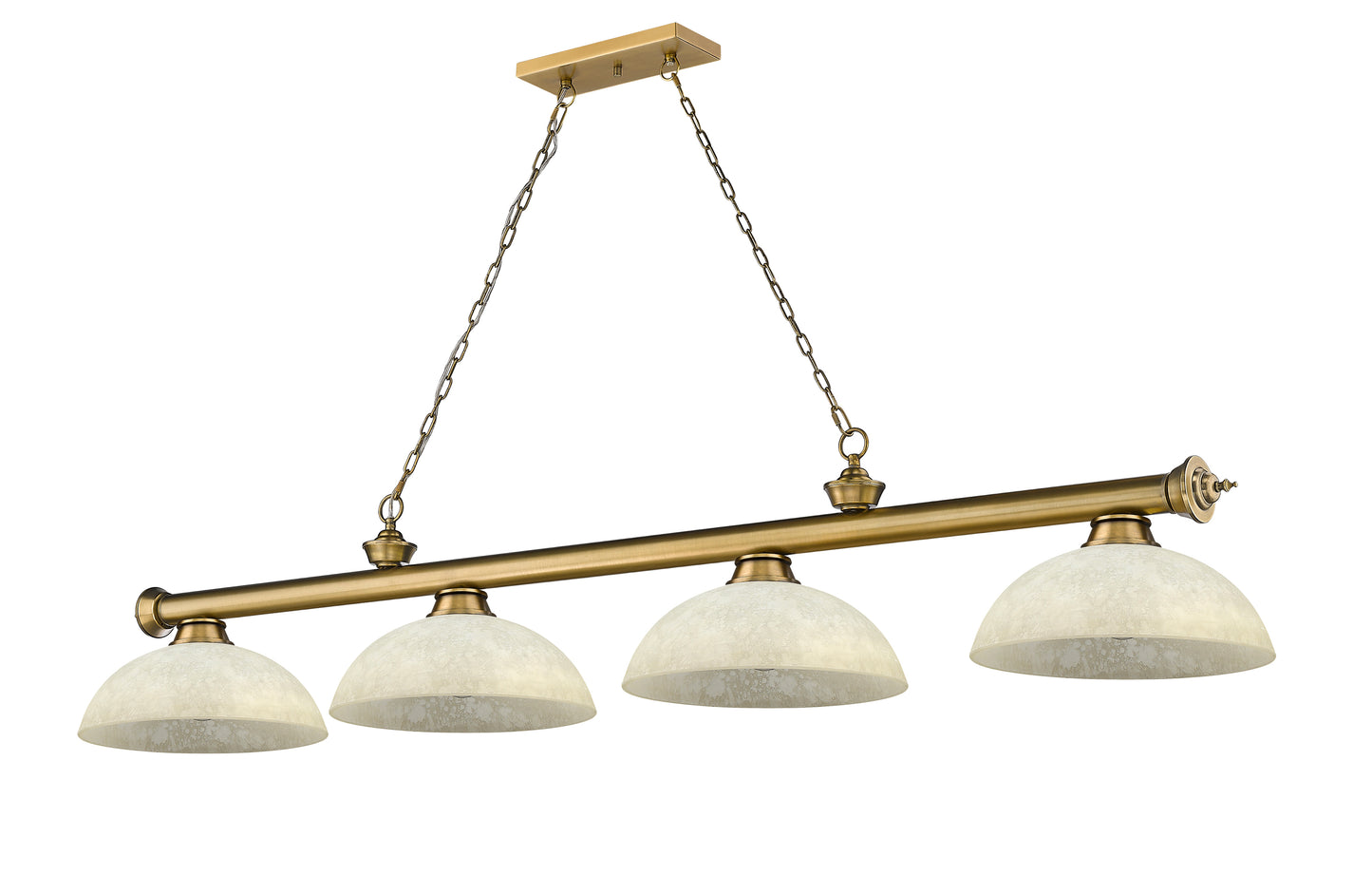 2306-4RB-DGM14 - Cordon 4 Light 81" Billiard - Rubbed Brass