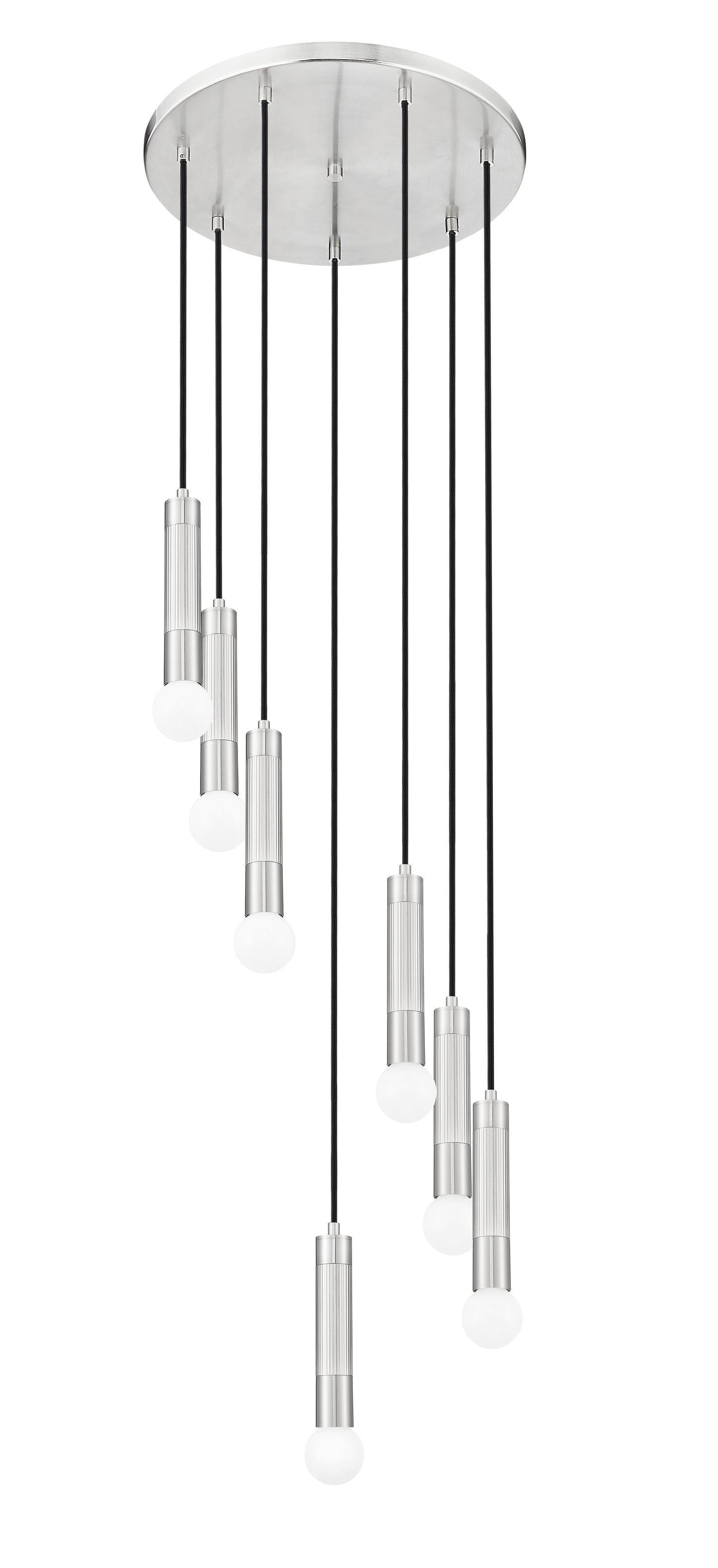 1956P-7R-BN - Stari 7 Light 18" Chandelier - Brushed Nickel