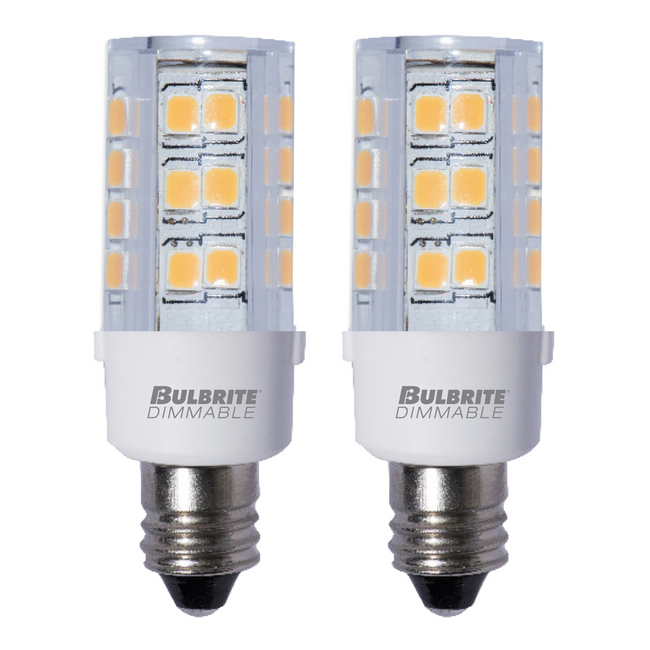 770584 - Dimmable Clear T6 LED Candelabra Light Bulb - 4.5 Watt - 3000K - 2 Pack
