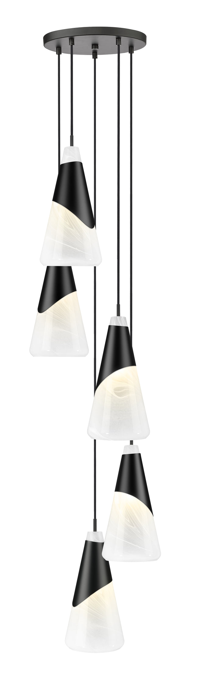 828P7-5R-MB - Aimie 5 Light 12" Chandelier - Matte Black