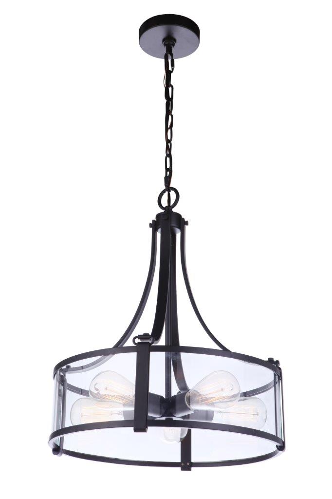 55395-FB - Elliot 5 Light 16" Wide Pendant - Flat Black