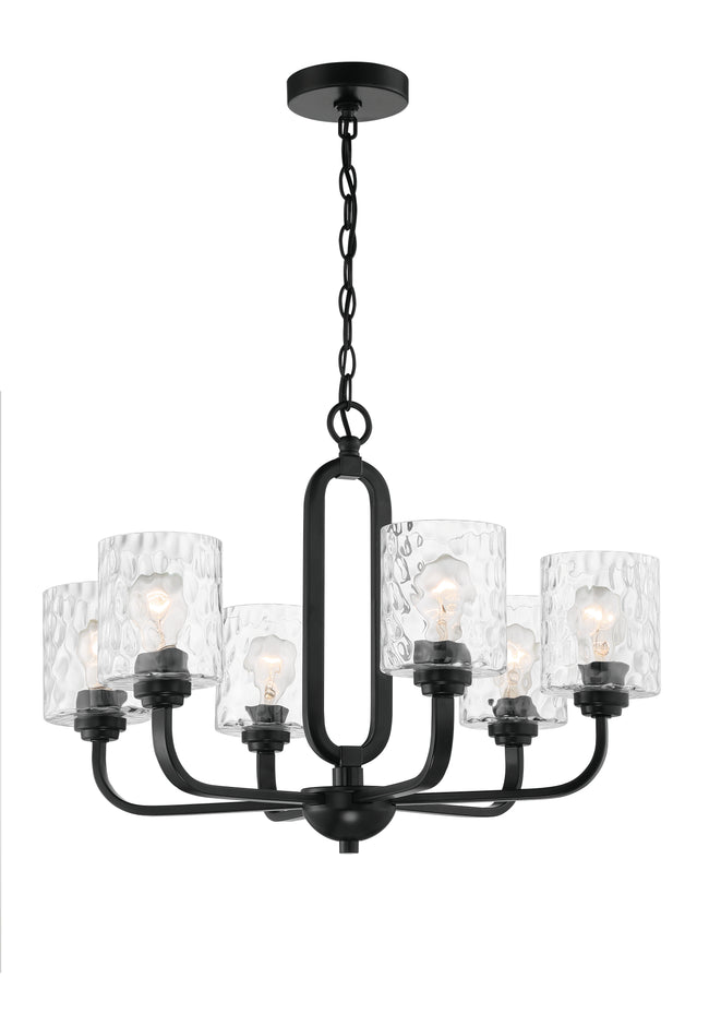 54226-FB - Collins 6 Light 26" Wide Chandelier - Flat Black