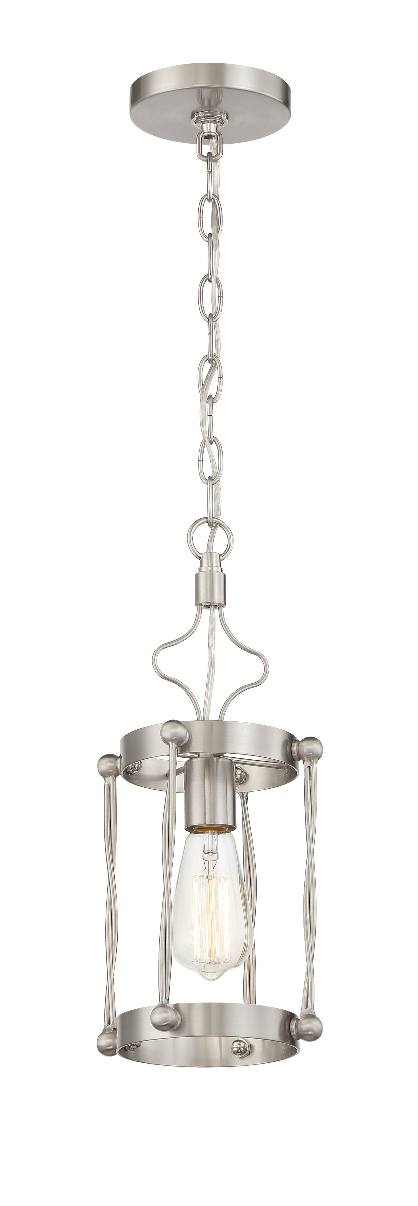 57091-BNK - Jolenne 1 Light 7" Wide Mini Pendant - Brushed Nickel