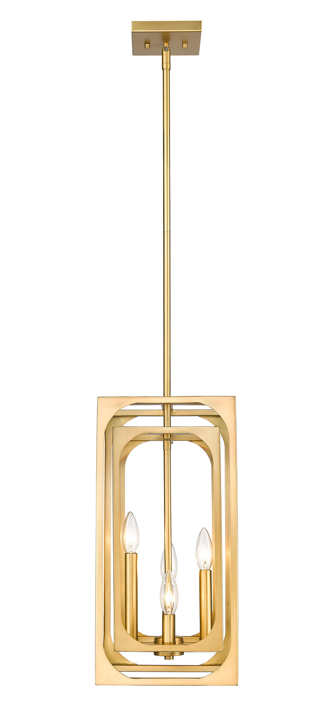 3038-4RB - Easton 4 Light 9" Chandelier - Rubbed Brass