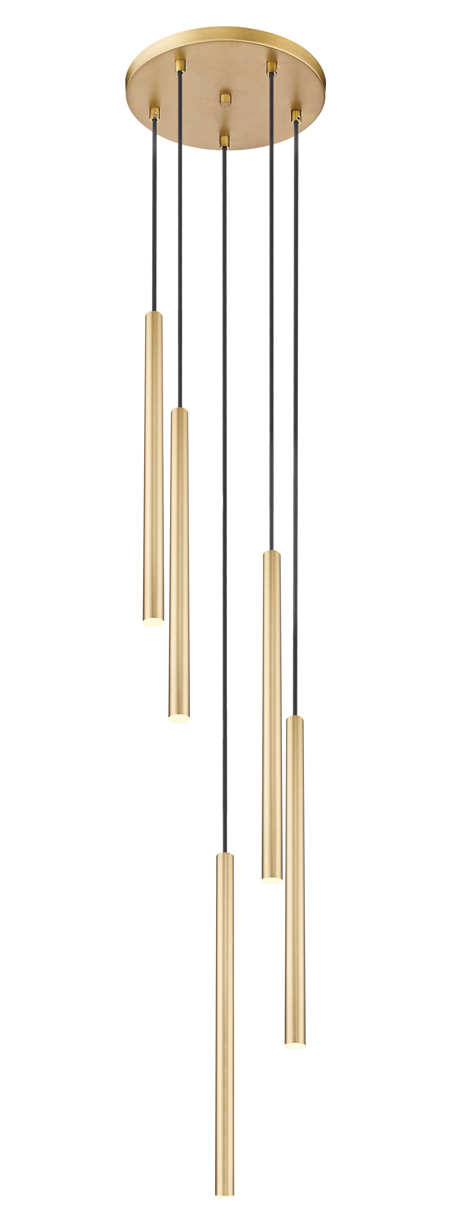 919MP24-5R-MGLD-LED - Forest 5 Light 12" Chandelier - Modern Gold