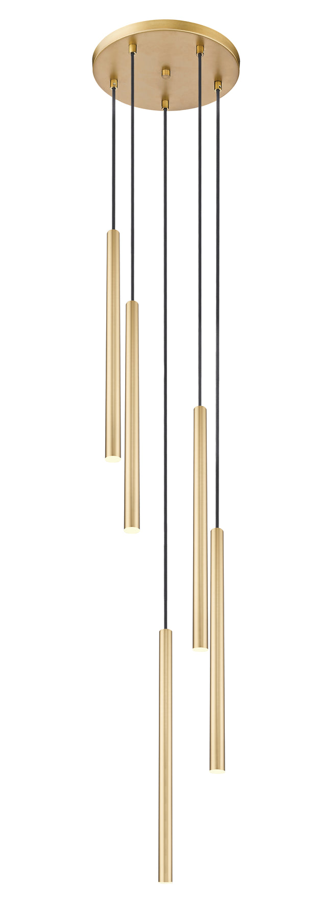 919MP24-5R-MGLD-LED - Forest 5 Light 12" Chandelier - Modern Gold